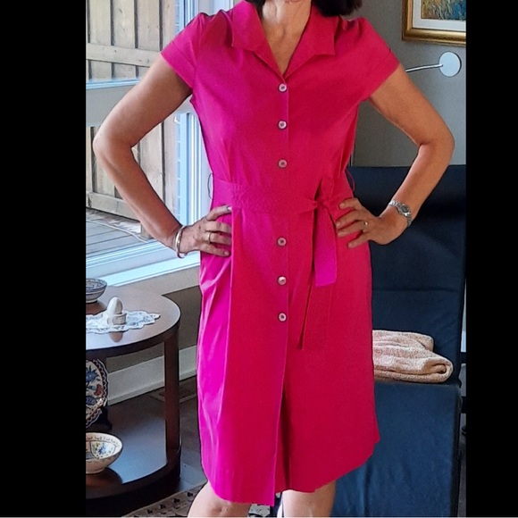 Boss Dresses & Skirts - HUGO BOSS Fuschia Midi Dress with Belt